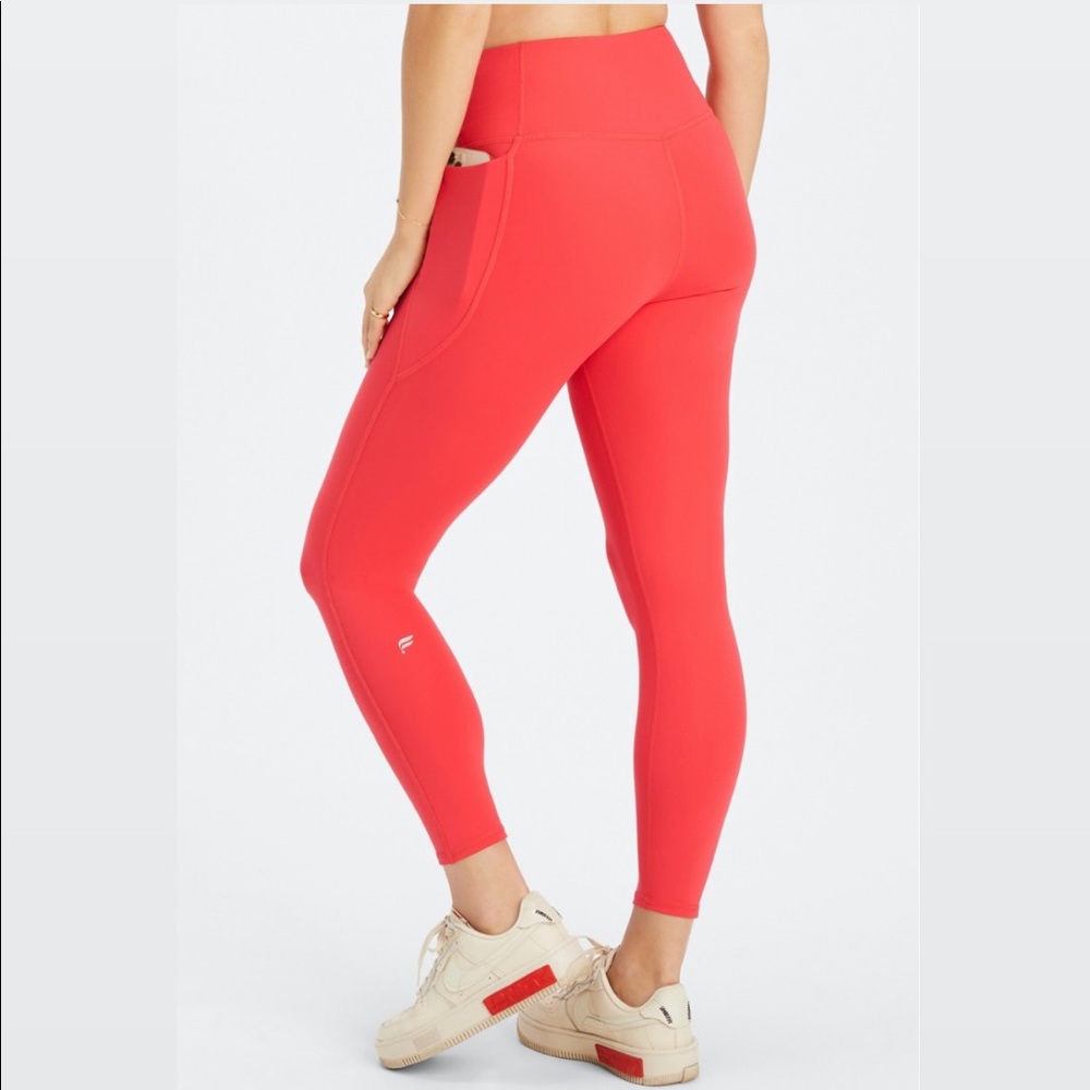 Fabletics Oasis PureLuxe HW Crossover 7/8 Legging in Strawberry Red (XS)